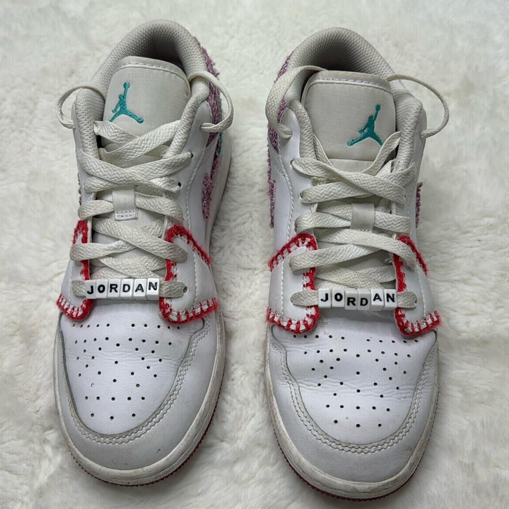 Nike Air Jordan 1 Low SE GS White Bordeaux Knit DM9037 100